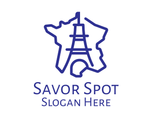 Stroke Eiffel Tower Geography logo design