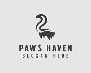 Minimalist Skunk Animal logo design