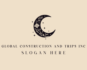 Moon Crescent Flower Logo