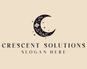 Crescent - Moon Crescent Flower logo design