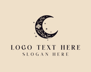 Crescent - Moon Crescent Flower logo design