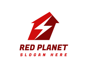 Red Lightning House logo design