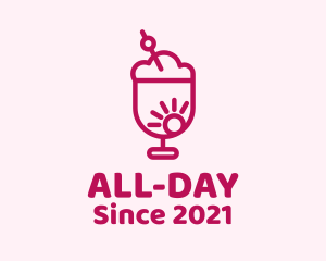Juice Stand - Pink Sunrise Smoothie logo design