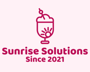 Pink Sunrise Smoothie  logo design