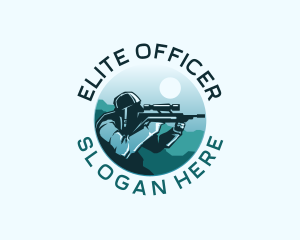 Officer - Sniper Soldier Army logo design