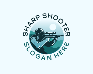 Rifle - Sniper Soldier Army logo design