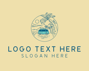 Mobile Home - Beach Vacation Van logo design