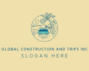 Palm Tree - Beach Vacation Van logo design