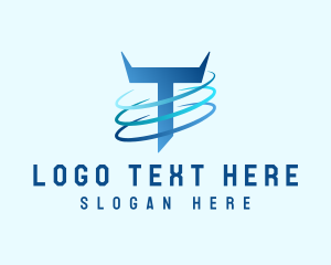 Modern Orbit Letter T Logo
