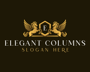 Elegant Pegasus Horse logo design