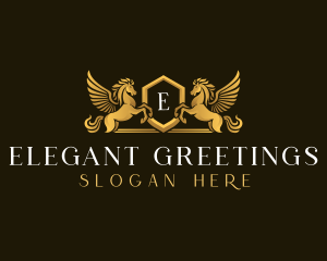 Elegant Pegasus Horse logo design