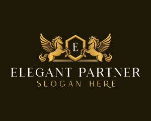 Elegant Pegasus Horse logo design