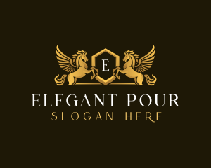 Elegant Pegasus Horse logo design