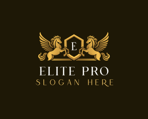 Elegant Pegasus Horse logo design