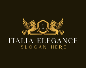 Elegant Pegasus Horse logo design