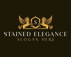 Elegant Pegasus Horse logo design