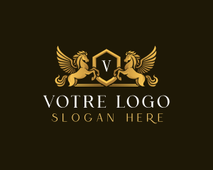 Vip - Elegant Pegasus Horse logo design