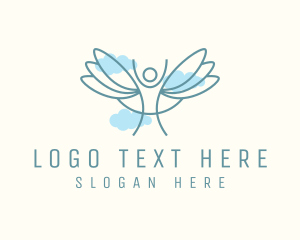 Worship - Religious Angel Cloud logo design