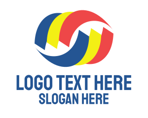 Event Space - Tri Color Swoosh logo design