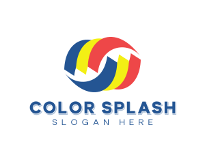 Tri Color Swoosh logo design