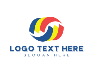 Convention Center - Tri Color Swoosh logo design