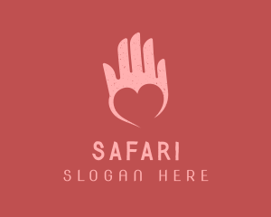 Pink Heart Hand Support Logo