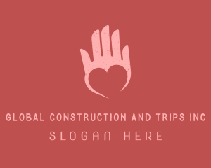 Equality - Pink Heart Hand Support logo design