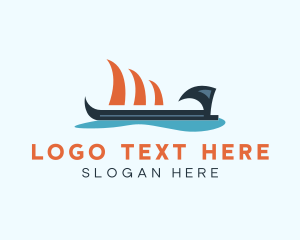 Medieval - Viking Battleship Sail logo design