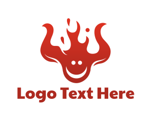 Emoji - Fire Horns Smiley logo design