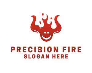 Fire Flame Smiley logo design