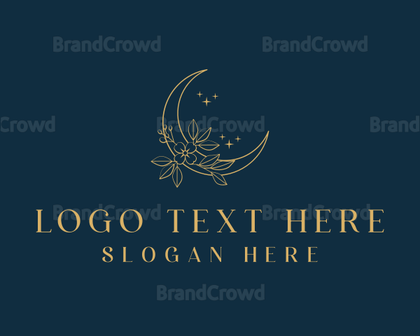 Floral Crescent Moon Logo