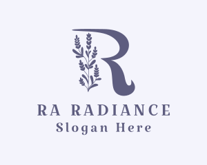 Lavender Plant Letter R logo design