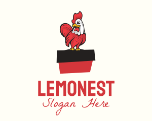 Farm Shop - Red Chicken Rooster logo design