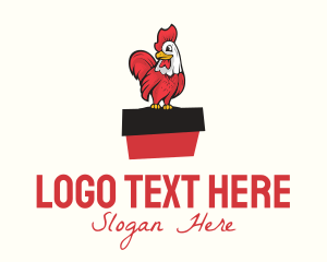 Farm Shop - Red Chicken Rooster logo design