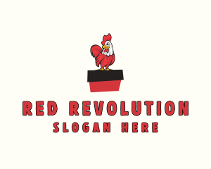 Red Chicken Rooster logo design