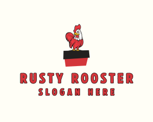 Red Chicken Rooster logo design