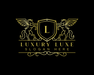 Pegasus Shield Luxury logo design