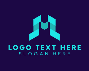 Digital - Modern Geometric Letter M logo design