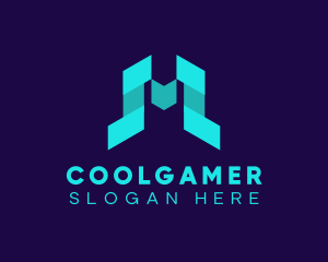 Game Stream - Modern Geometric Letter M logo design
