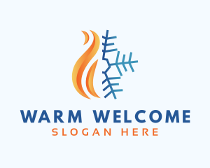 Flame Snowflake HVAC logo design