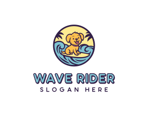 Surfer - Surfing Puppy Cartoon logo design