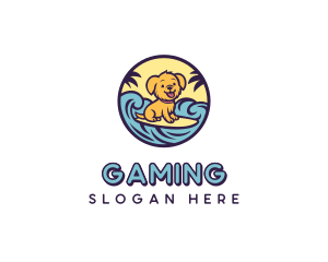 Vet - Surfing Puppy Cartoon logo design