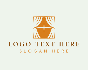 Curtain - Window Curtain Decor logo design