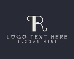Calligrapher - Premium Retro Art Deco Letter R logo design