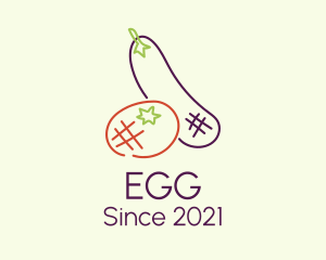 Grocer - Minimalist Eggplant Tomato logo design