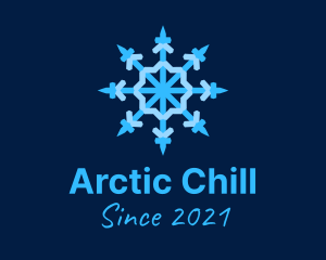Frost - Blue Snowflake Chandelier logo design