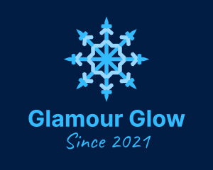 Chandelier - Blue Snowflake Chandelier logo design