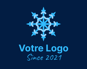 Home Decoration - Blue Snowflake Chandelier logo design
