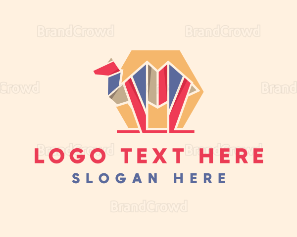 Geometric Origami Camel Logo