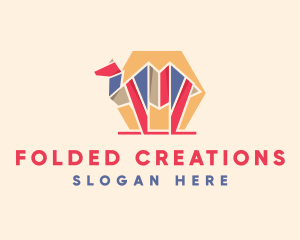 Geometric Origami Camel logo design